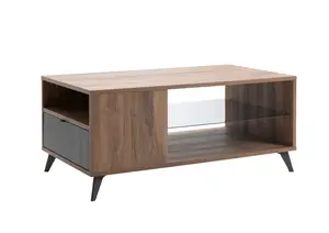 Table Basse Infinito - Gris Anthracite / Marron
