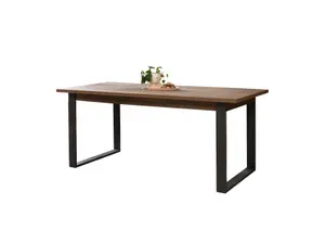 Table À Manger Infinito - Gris Anthracite / Marron