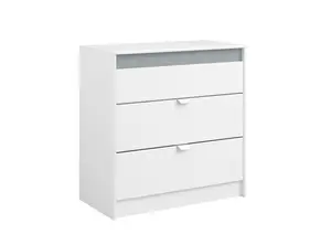 Commode Pirouette 3 Tiroirs - Blanc / Gris / Rose
