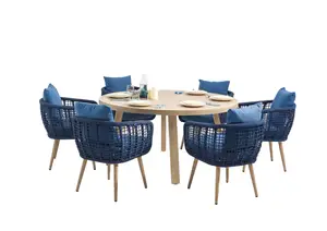 Set Table Avec 6 Chaises Apple - Bleu