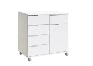 Élément De Rangement Rio 1 Porte Et 5 Tiroirs - Blanc