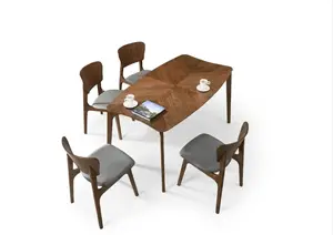 Set Table À Manger Niro Avec 4 Chaises - Marron