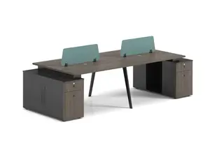 Bureau Workstation Respect 4 Places - Marron / Gris