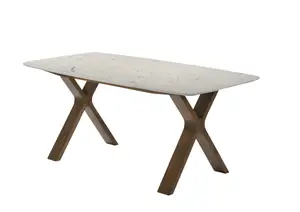 Table À Manger Marcella - Blanc / Marron