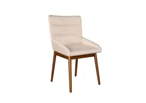 Chaise Marcella - Blanc / Marron