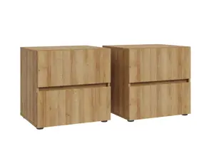 Set De 2 Tables De Chevet Lenybelardo - Chêne / Blanc