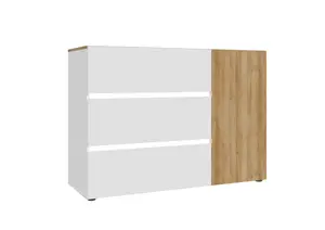Commode Lenybelardo - Chêne / Blanc
