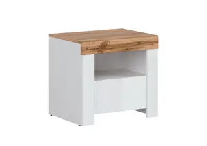 Table De Chevet Holten - Chêne / Blanc