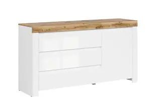 Double Commode Holten - Chêne / Blanc