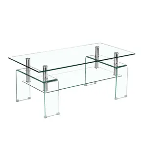 Table Basse Bianco Avec Niche - Blanc Transparent