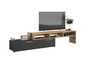 Grand Meuble Tv Raw Rotatif - Beige / Noir