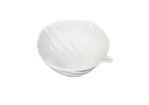 Set Apéritif En Forme Feuille 6 Pièces 10Cm - Blanc