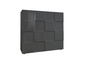 Buffet Dama À 2 Portes - Gris Foncé Brillant