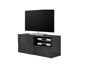 Meuble Tv Dama - Gris Foncé Brillant