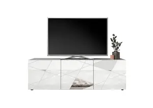 Meuble Tv 3 Portes Vittoria - Blanc