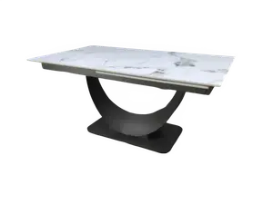 Table À Manger Extensible Glam 160-240Cm - Blanc