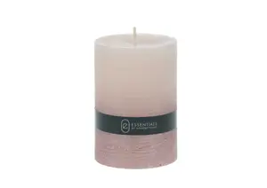 Bougie Pilier Trempée 10Cm - Blanc / Rose