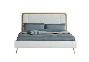 Lit Lidya Avec Planche Sommier - Blanc / Beige