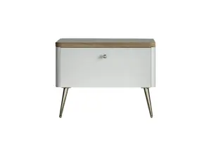 Table De Chevet Lidya - Blanc / Beige
