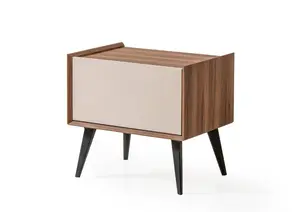 Table De Chevet Aden - Marron / Blanc