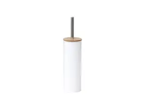 Brosse Wc Prestige Métal Avec Couvercle - Blanc