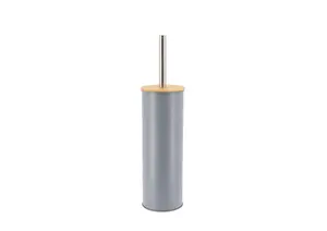 Brosse Wc Prestige Métal Avec Couvercle - Gris