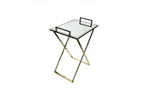Table Basse Plateau Avec Support - Doré