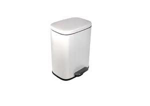 Poubelle 12L À Pédale Rectangulaire - Blanc Mat