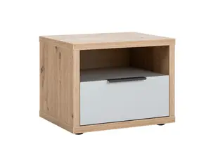 Table De Chevet Velata 1Tiroir Et 1Niche - Chêne / Gris