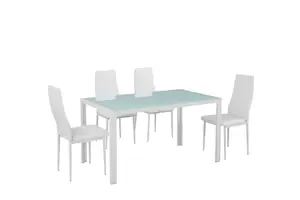 Set Table À Manger Miro Avec 4 Chaises - Blanc