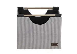 Boîte De Rangement Côtelé 32X31X26Cm - Gris Beige