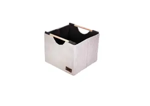 Boite De Rangement Côtelé 27X26X24Cm - Gris Beige