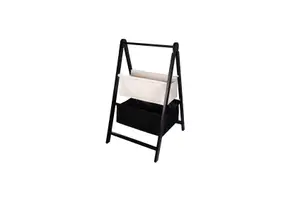 Échelle En Bois Avec Deux Paniers - Noir / Blanc