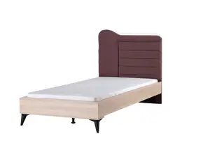 Lit Mado 90X200Cm Avec Planche Sommier - Chêne / Violet