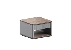 Table De Café Leader 70X70X45Cm - Marron / Gris