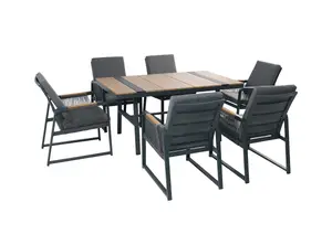 Set Table À Manger Ashwood + 6 Chaises - Gris Foncé