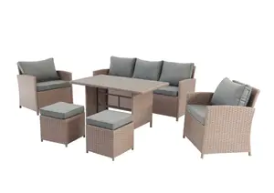 Salon Timor 7 Places +Table Haute - Marron