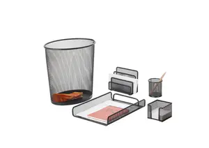 Set De 5 Pièces D'Accessoires De Bureau - Noir