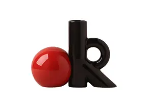 Vase En Céramique - Rouge / Noir