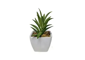 Plante Artificielle Avec Pot En Melamine 7,5X6,5X12,5Cm - Blanc