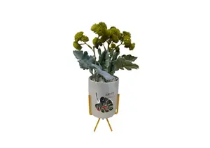 Plante Artificielle Avec Pot En Ceramic 13X13X32 Cm - Blanc