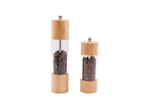 Set De 2 Moulins À Poivre En Bambou - Beige