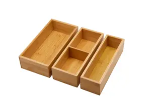 Set Rangement Couverts Bambou - Beige Naturel
