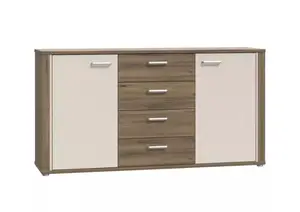 Buffet Dedelos 2 Portes Et 4 Tiroirs - Marron / Beige