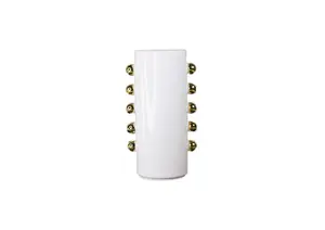 Vase En Céramique En Blanc Avec Sphères -Dorées