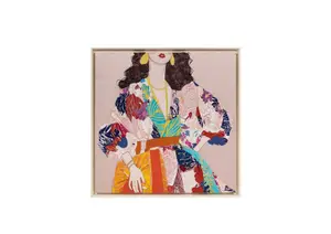 Tableau Femme Avec Cadre - Multicouleur