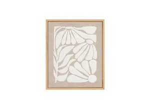 Tableau Fleurs Avec Cadre - Beige