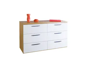 Double Commode Sposami - Blanc / Chêne