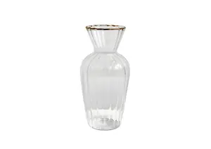 Vase Orion + Bordure Dorée 7.5X7.5X15Cm - Doré