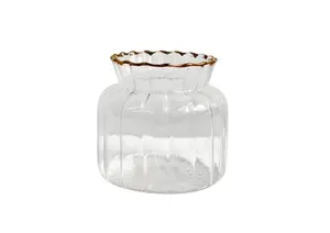 Vase Orion + Bordure Dorée 8.5X8.5X8Cm - Doré